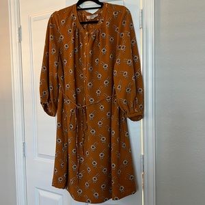 LOFT Yellow Floral Dress - XXL